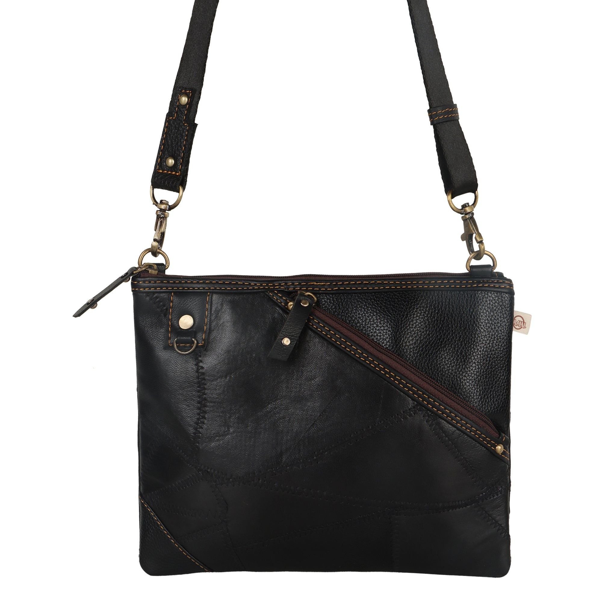 Grayson Wide Crossbody - Upcycled Leather - BagNook