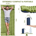 Load image into Gallery viewer, (green) Green inflatable camping mattress with a foot pump on a white background - bagNook
