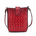 Load image into Gallery viewer, (red)Avery Faux Crocodile Embossed Crossbody by Mia K - BagNook
