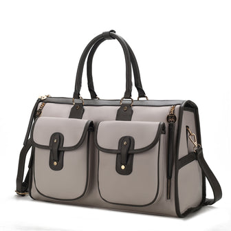 (lt grey)Genevieve Duffel Color Block by Mia k - BagNook