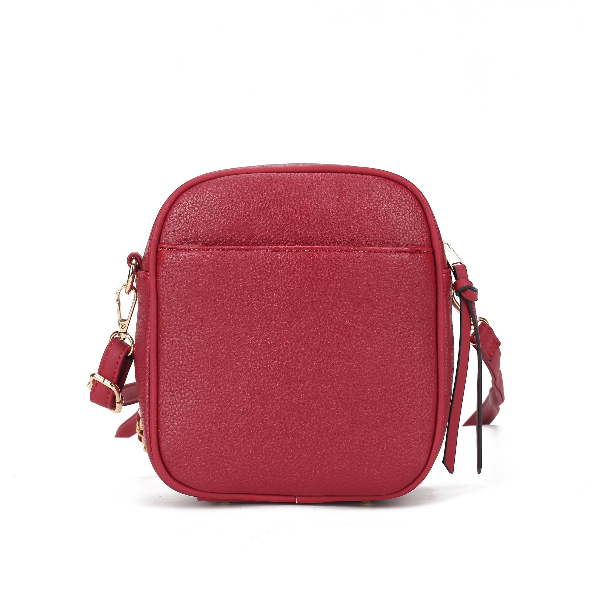 (red)Winona Vegan Leather Crossbody by Mia k - BagNook