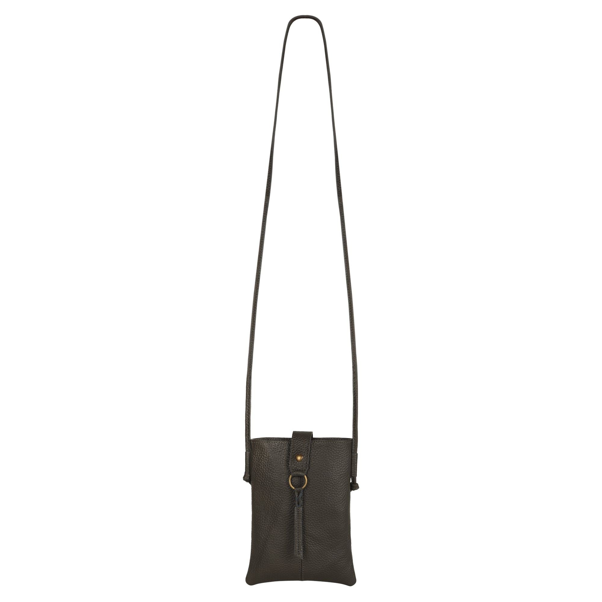 Jennie Small Crossbody bag w/ slim strap - Deepest Brown - BagNook