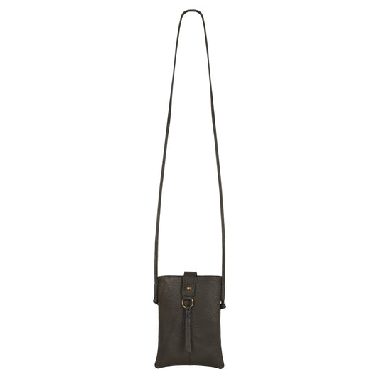 Jennie Small Crossbody bag w/ slim strap - Deepest Brown - BagNook