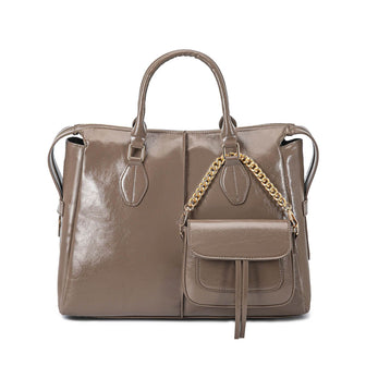 (khaki)Yareli Tote w/Mini Crossbody Bag Set by Mia K - BagNook