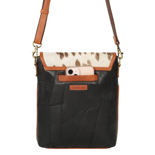 Cavalier Crossbody w/ Top Closure - Hairon - Upcycled Leather - BagNook