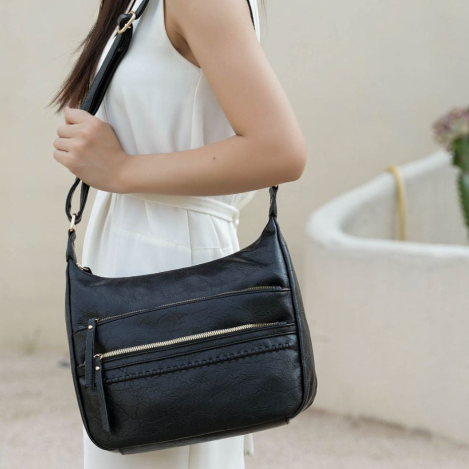 (black)Oakley Shoulder Bag Vegan Leather by Mia K - BagNook