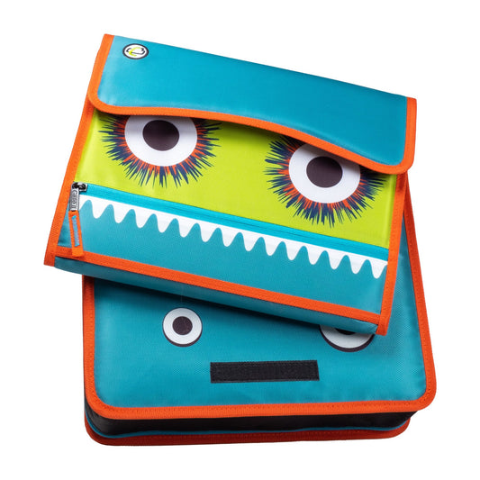 The Sidekick Monster - 2 Inch Zipper Binder - Aqua - BagNook