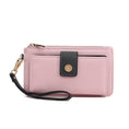 Load image into Gallery viewer, (pink-charcoal)Olympe Vegan Leather Wristlet Wallet by Mia K - BagNook
