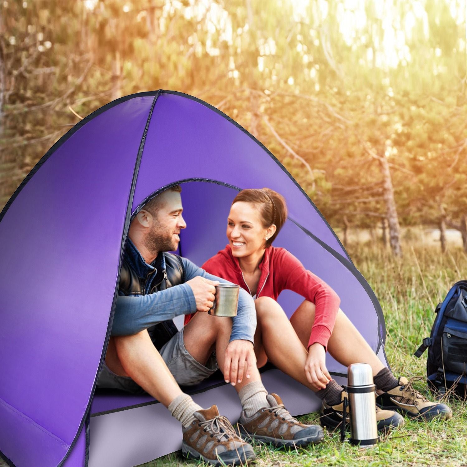 (purple)PopUp Sunshade w/Bag - BagNook