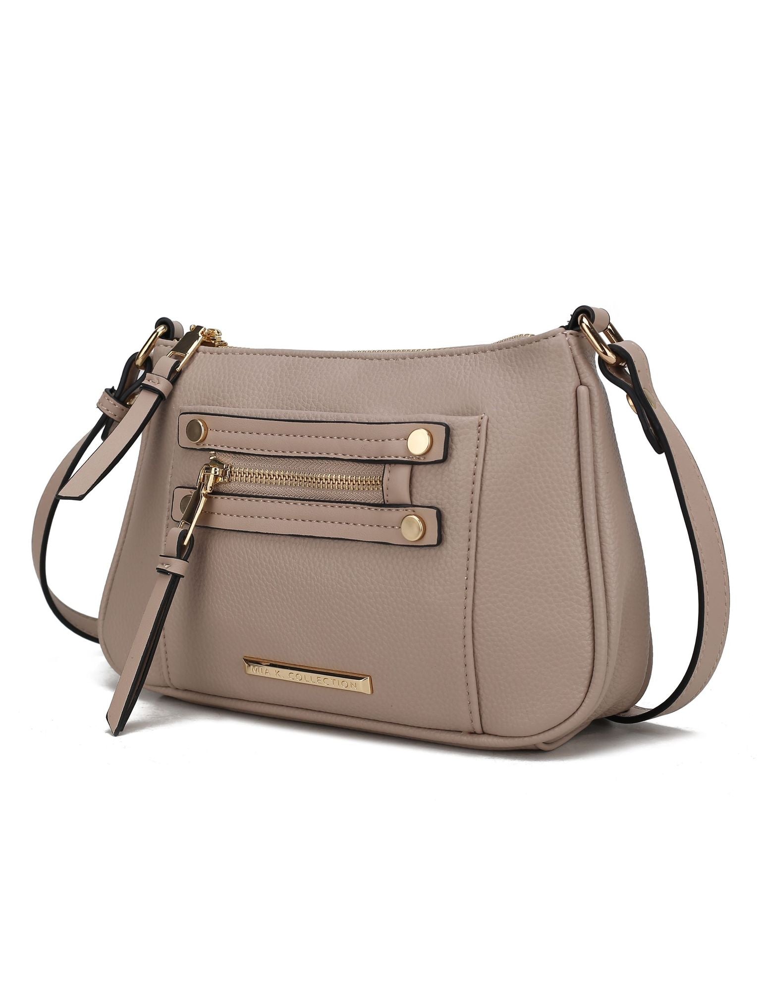(taupe)Essie Crossbody Vegan Leather by Mia k - BagNook