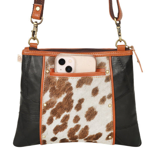 Noa Angled Crossbody Bag - Hairon - Upcycled Leather - BagNook
