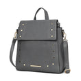 Load image into Gallery viewer, (charcoal)Elke Vegan Leather Backpack by Mia K - BagNook
