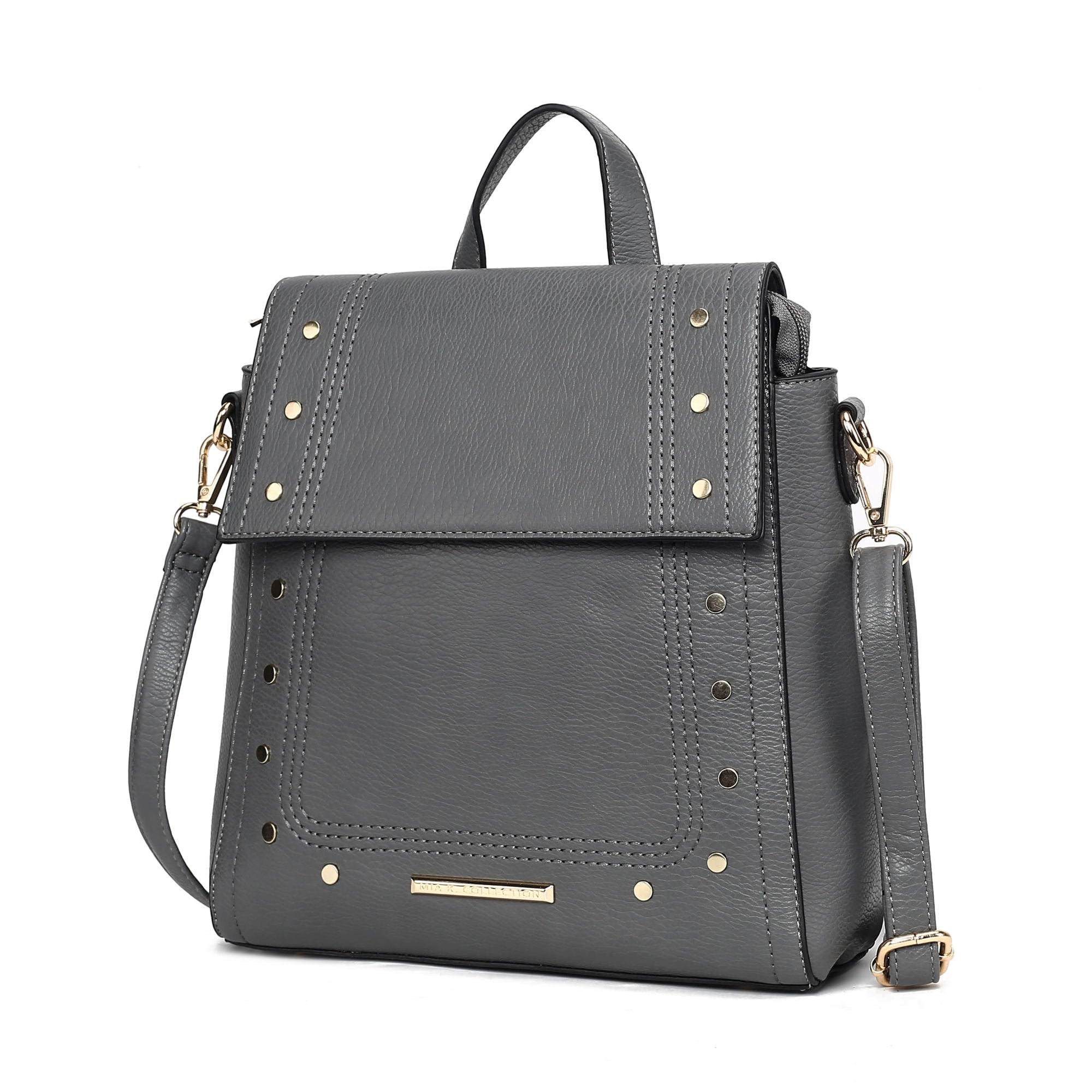 (charcoal)Elke Vegan Leather Backpack by Mia K - BagNook