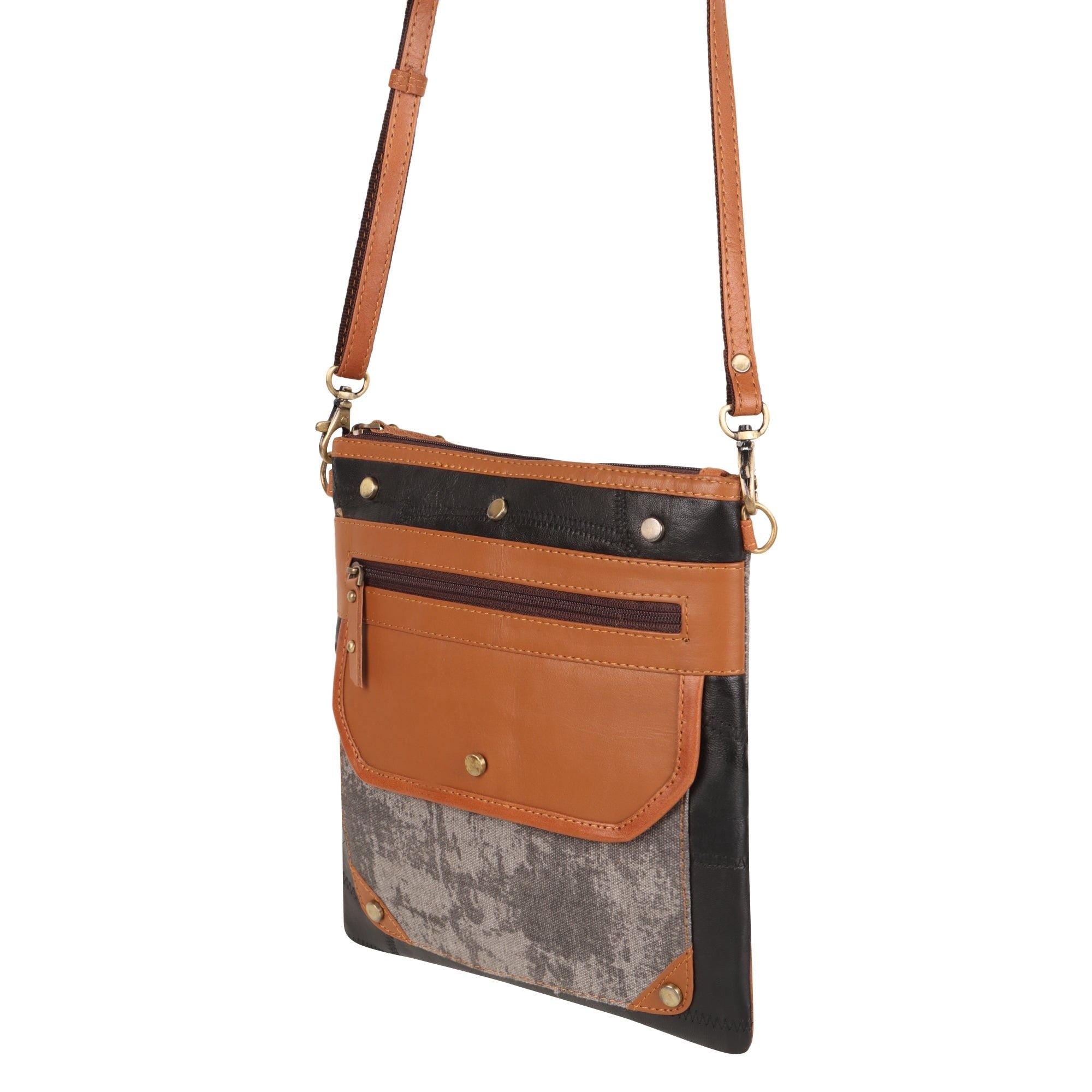 Dawn Crossbody Bag - Upcycled Genuine Leather - BagNook