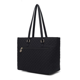 (black) Quilted Cotton Women Tote - bagNook