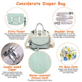 Load image into Gallery viewer, (green)Baby Diaper Bag with 6 Pockets - BagNook

