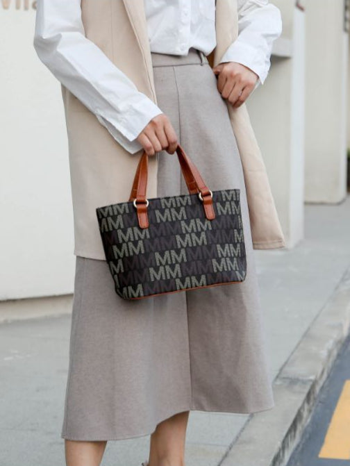 (brown)Lady II M Signature Tote & Wallet Set by Mia k - BagNook