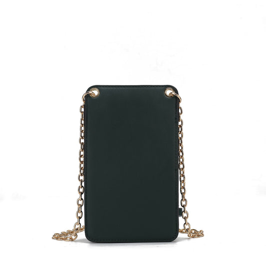 (dark green)Yael Snake embossed Vegan Leather Phone Crossbody Mia K - BagNook