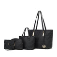 Load image into Gallery viewer, (black)Arya 4pc Signature Vegan Leather Tote Bag Set by Mia K - BagNook
