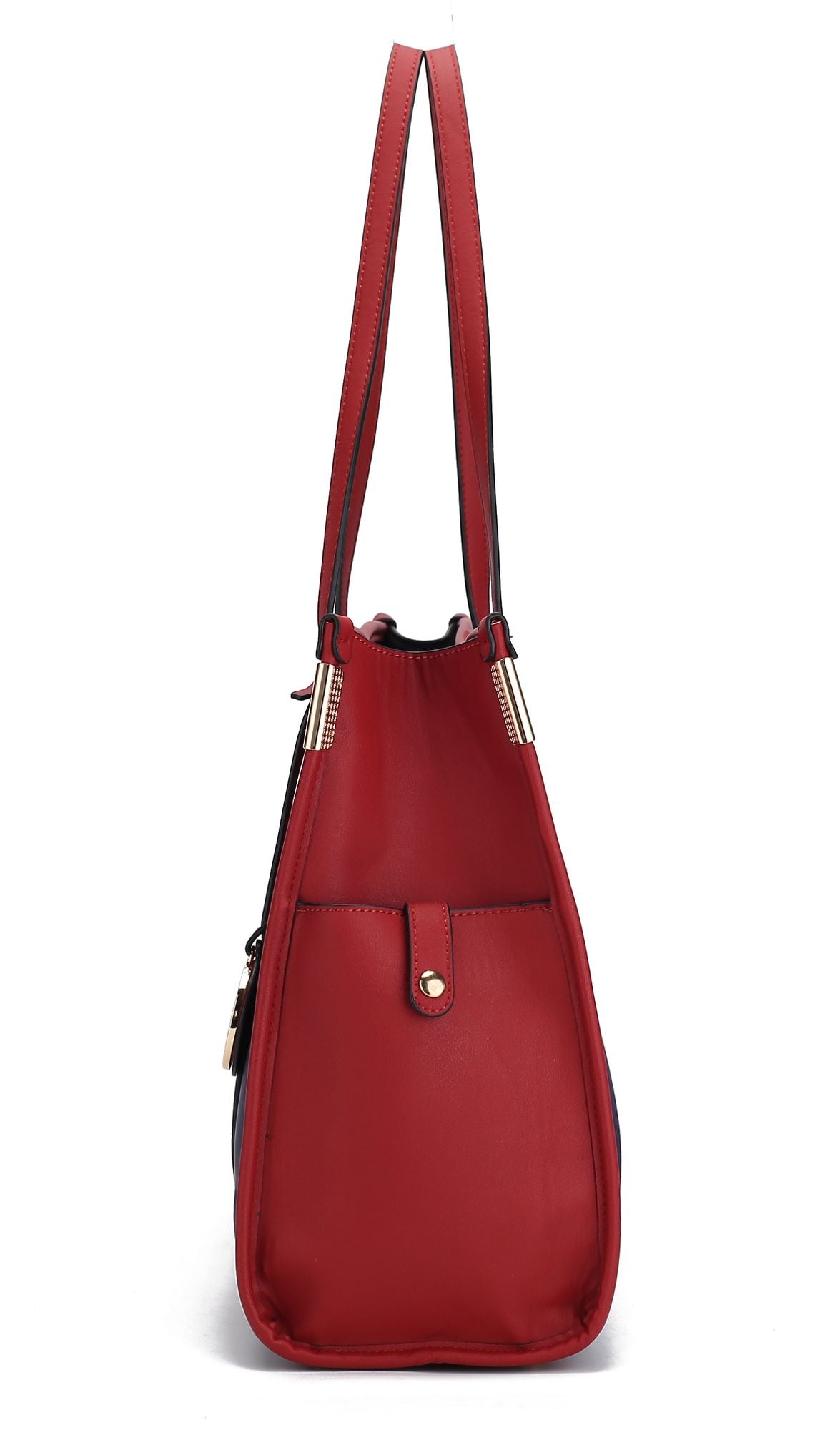 (navy-wine)Kindred Oversize Tote Vegan Leather by Mia k - BagNook