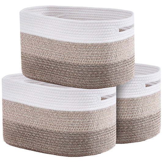 VEVOR Cotton Rope Storage Basket 3 Pack (15 x 10 x 9 in) 5.8 gallon - BagNook