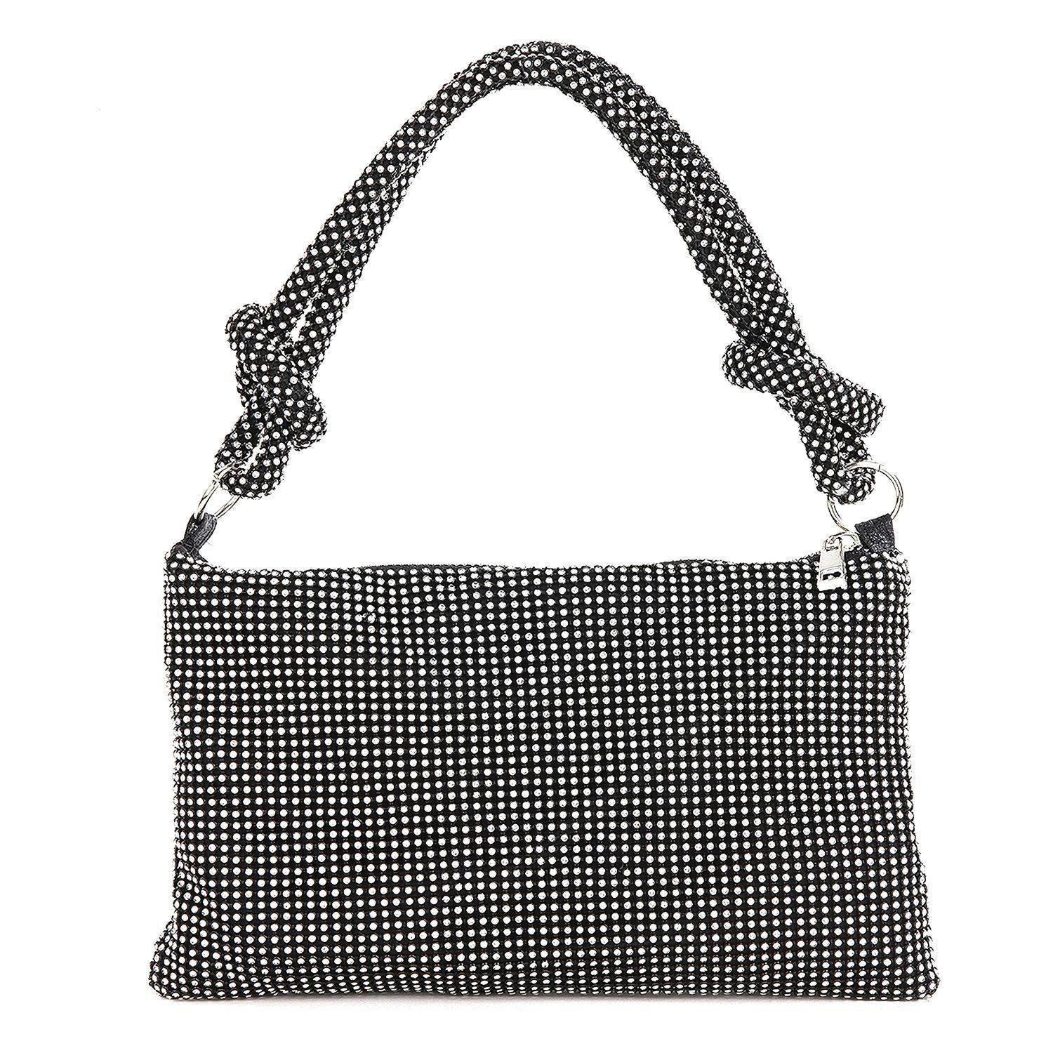 (black)Glittery Rhinestone Evening Bag - BagNook