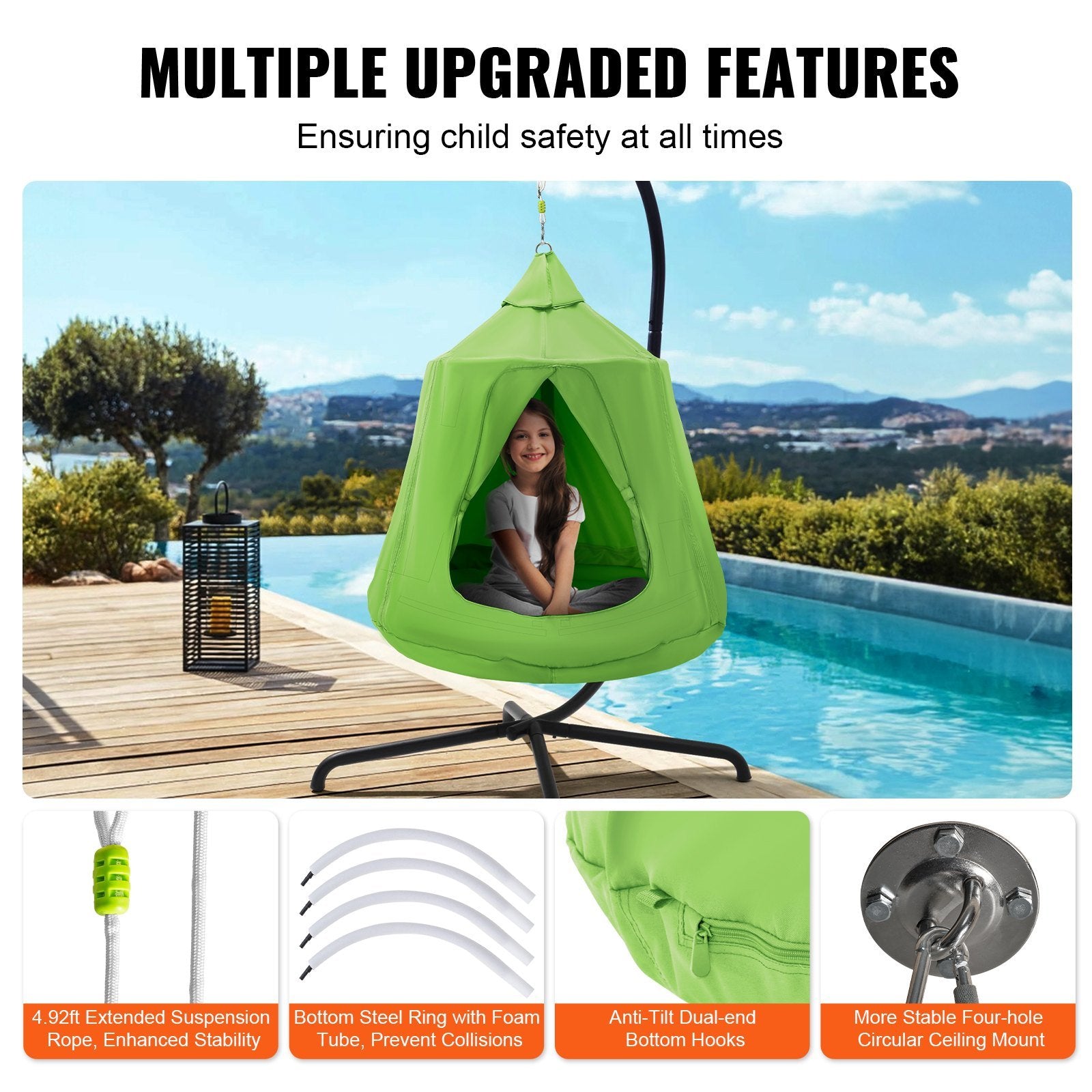 Hanging Tree Tent - Kids Green - BagNook