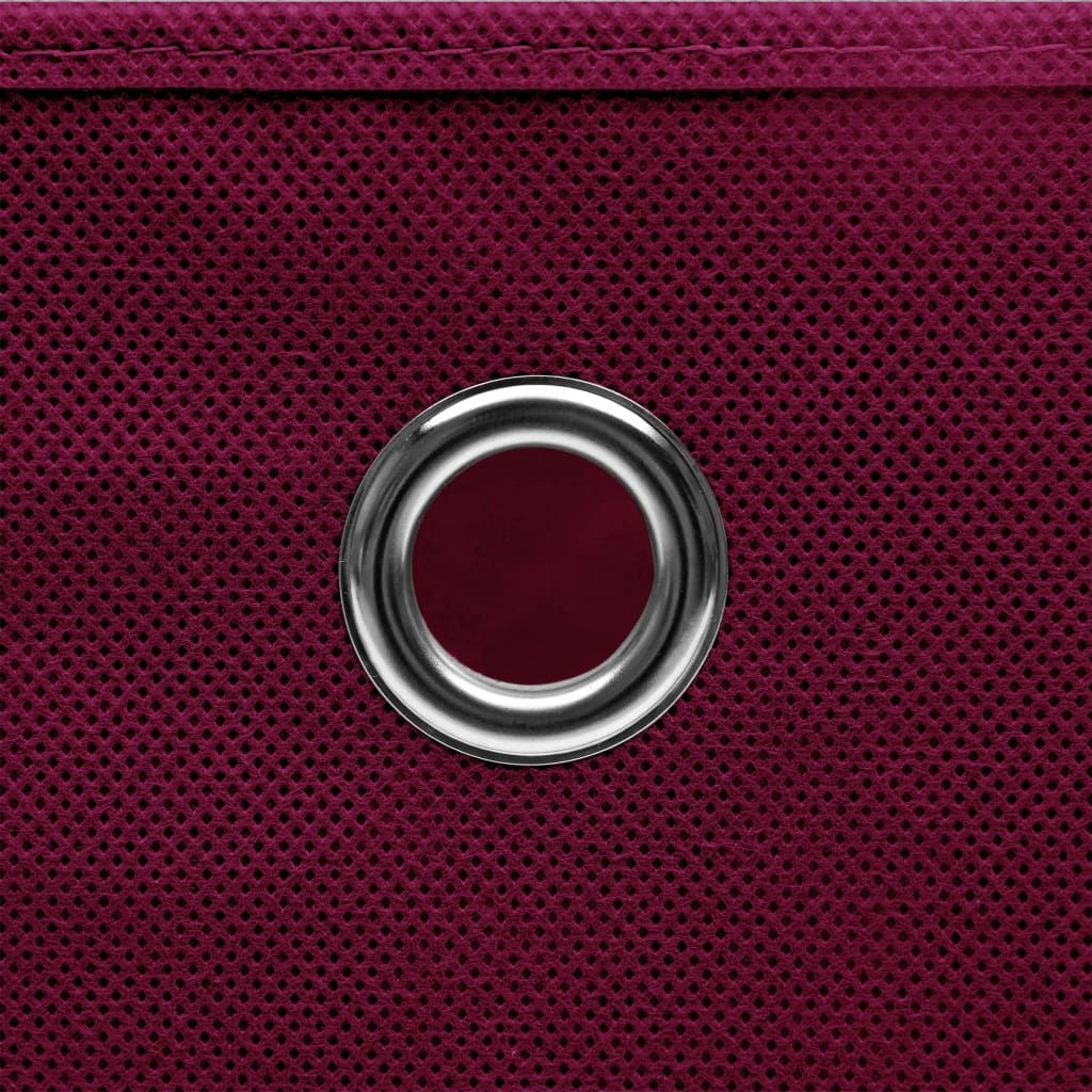 Storage Boxes 4 pcs Non-woven Fabric 11"x11"x11" - Dark Red - BagNook