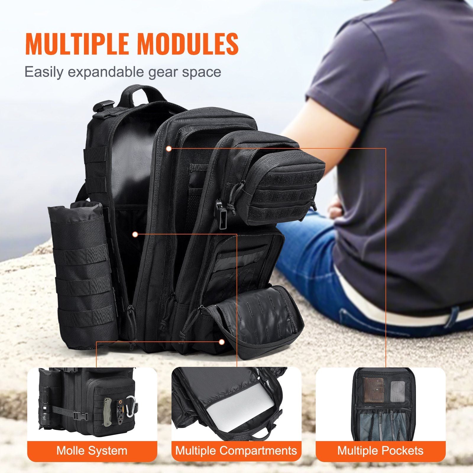 Tactical Backpack 25L Military Backpack with Molle Mode - BagNook