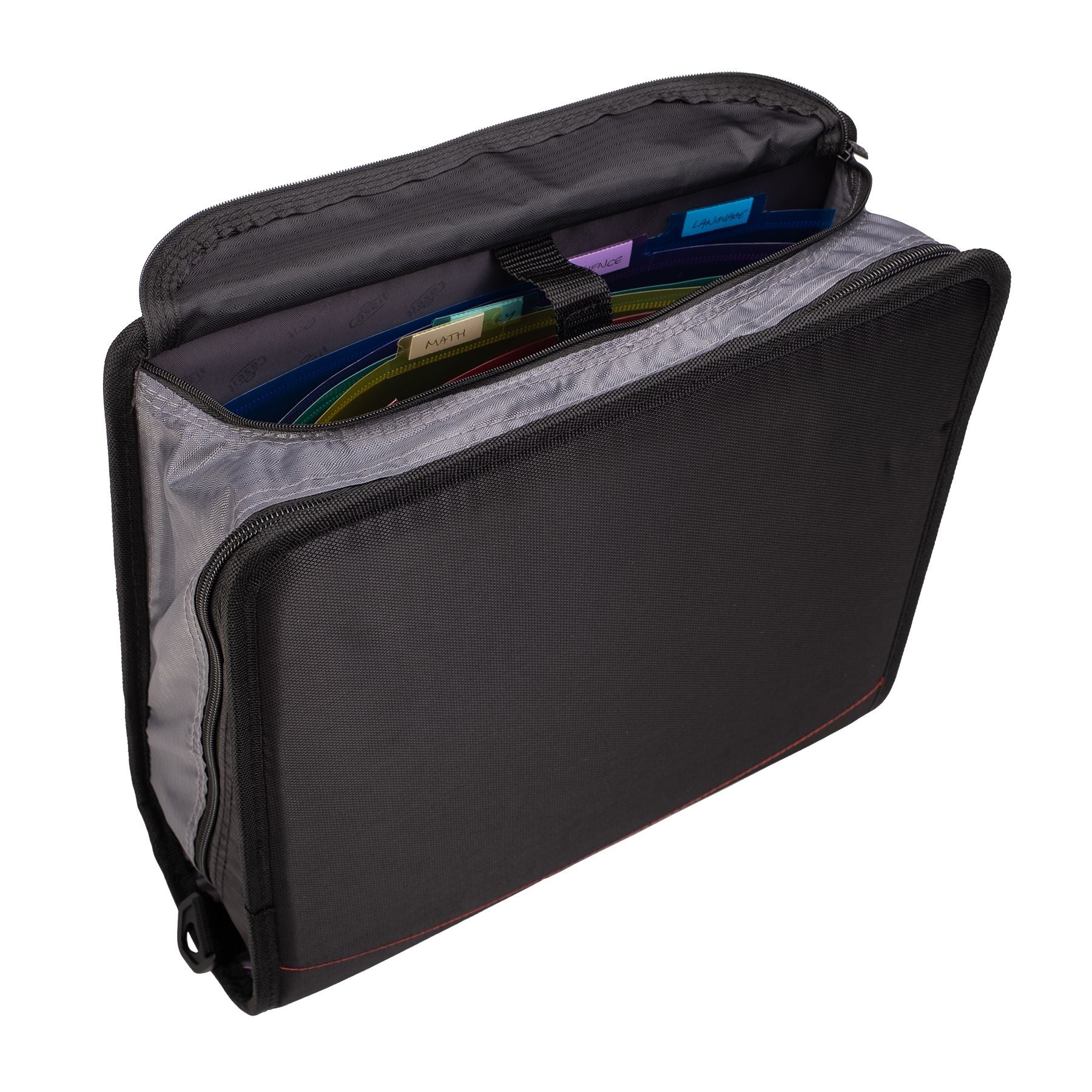 (jet black)The King-Sized Zip Tab -4 Inch Binder w/Removeable file folder - BagNook