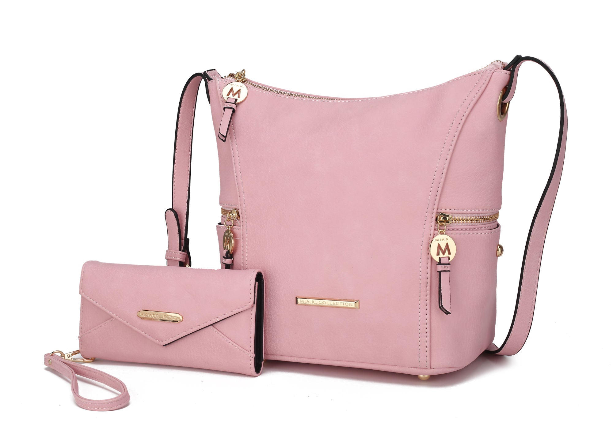(pink)Lux Hobo Bag with Wallet by Mia K - BagNook