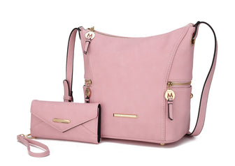 (pink)Lux Hobo Bag with Wallet by Mia K - BagNook