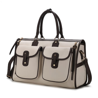(beige)Genevieve Duffel Color Block by Mia k - BagNook