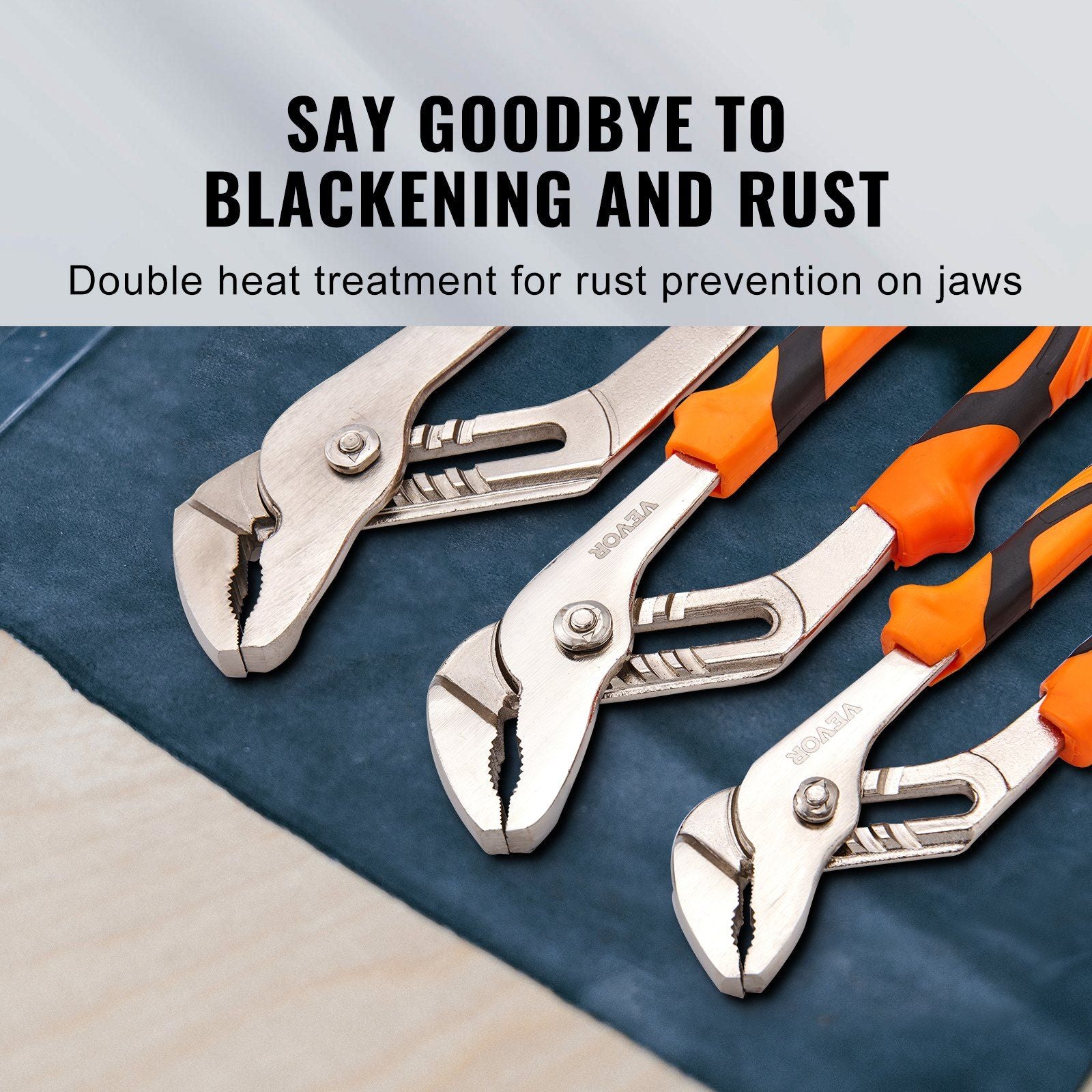 VEVOR 3pc Groove Joint Pliers Set, 12/10/8 inch - BagNook