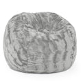 Load image into Gallery viewer, Jaxx Saxx 3 Ft Bean Bag Chair - Faux Fur - Silver - BagNook
