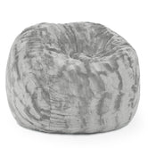 Jaxx Saxx 3 Ft Bean Bag Chair - Faux Fur - Silver - BagNook