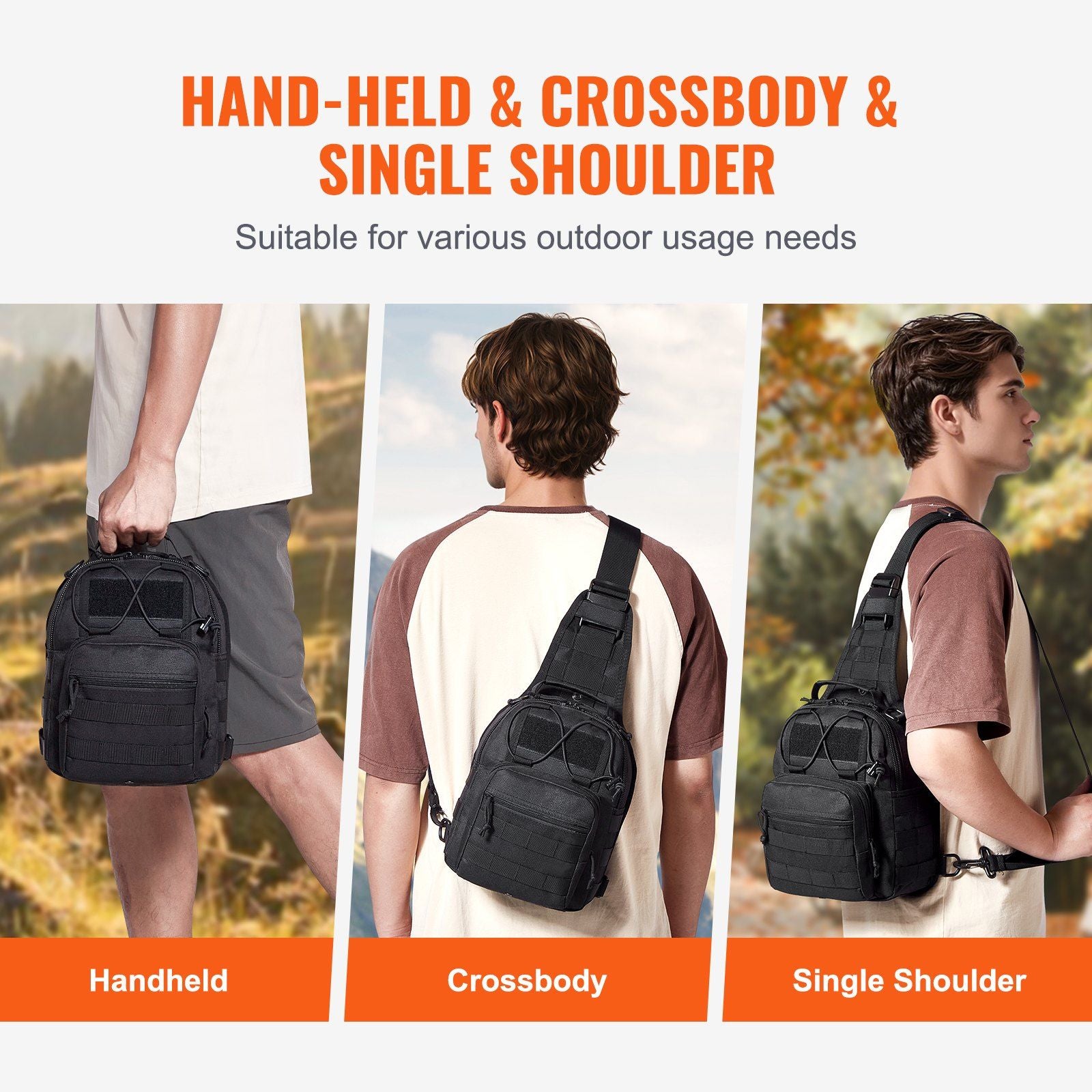 Tactical Sling Bag w/detachable strap - 10L Military Rover - BagNook