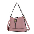 Load image into Gallery viewer, (pink)Ezra Snake Embossed Shoulder Handbag by Mia K - BagNook
