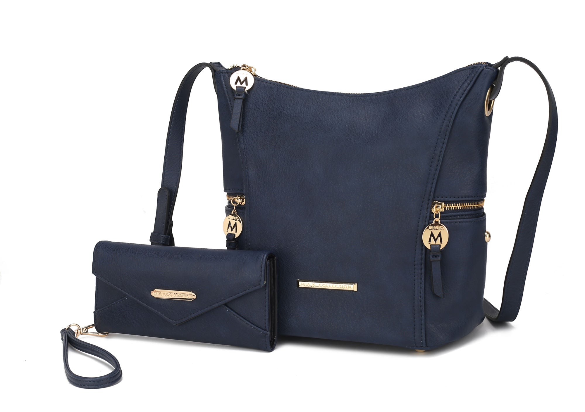 (navy)Lux Hobo Bag with Wallet by Mia K - BagNook