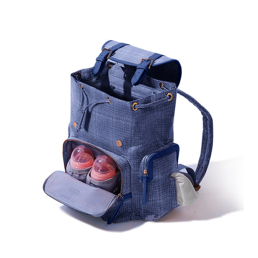 (navy)Tweed Like Diaper Backpack - BagNook