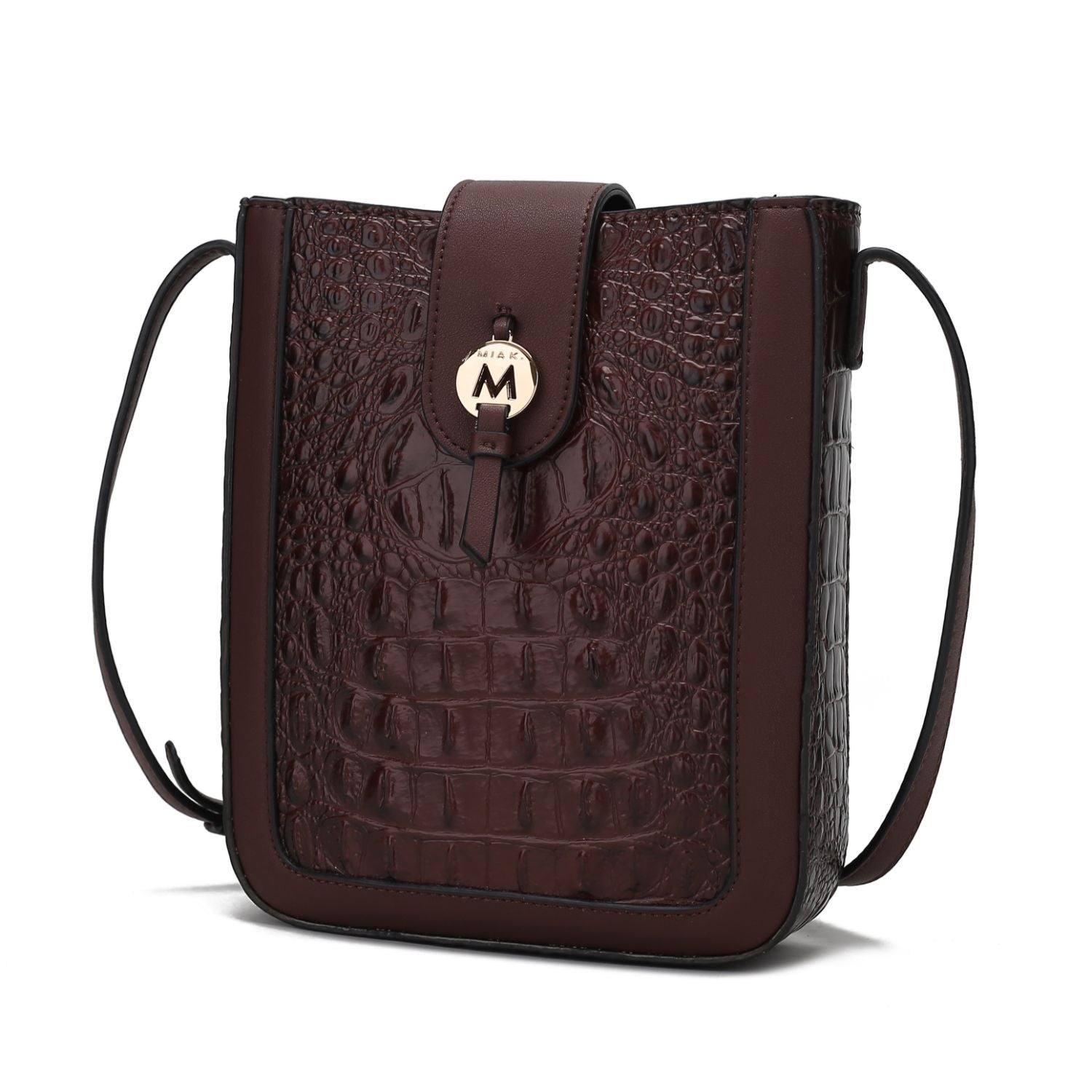 (coffee)Molly Crossbody Phone Bag w/Snap Closure by Mia K - BagNook