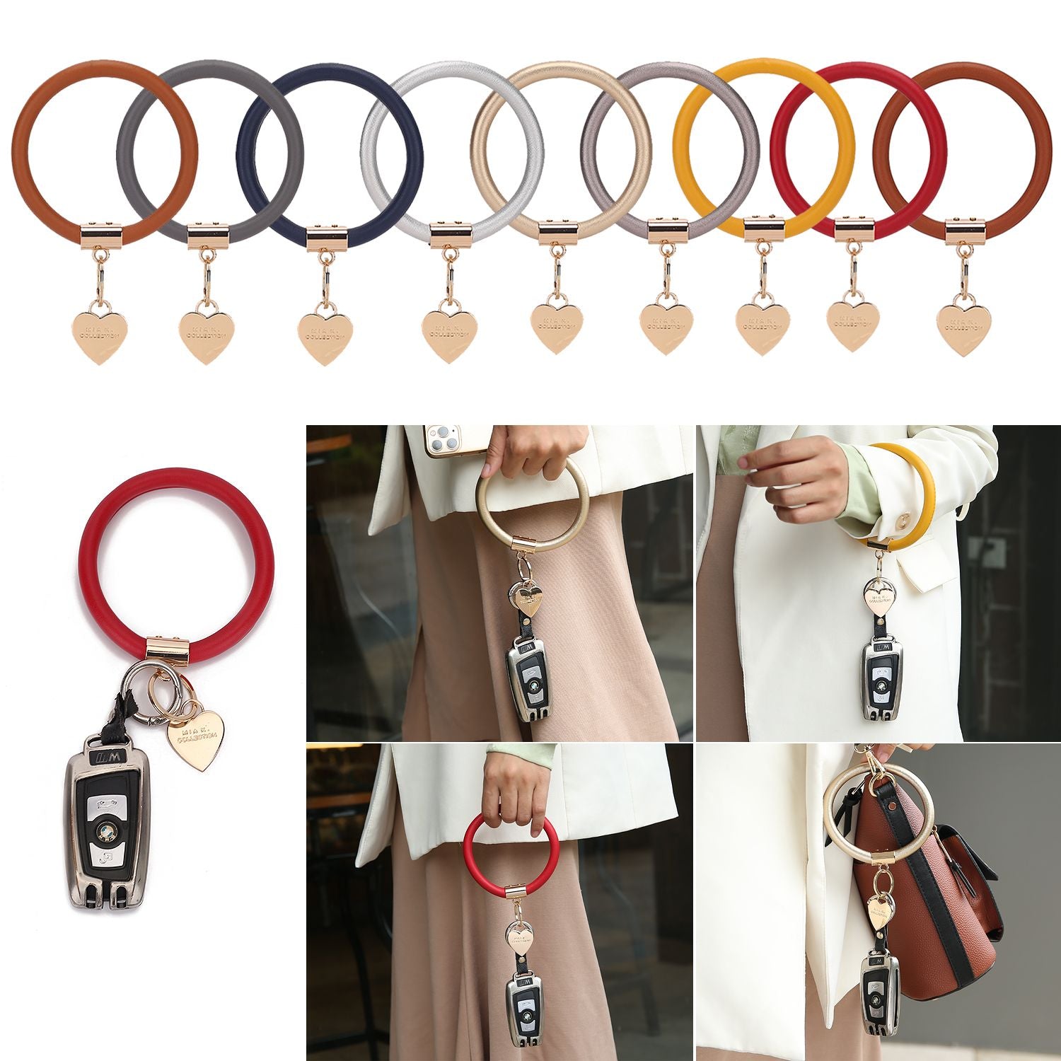 Jasmine Bangle Wristlet Keychain set by Mia K - BagNook