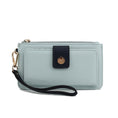 Load image into Gallery viewer, (light blue-navy)Olympe Vegan Leather Wristlet Wallet by Mia K - BagNook
