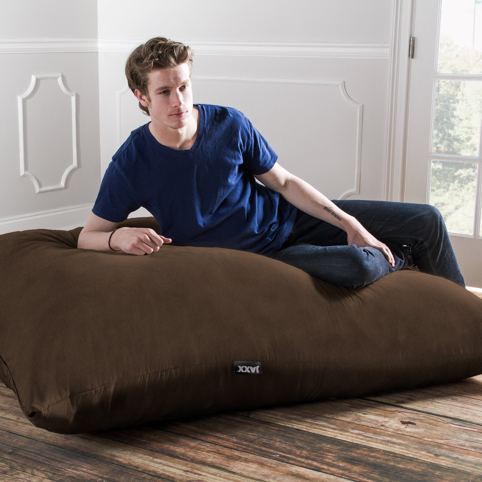 Jaxx 5.5 ft Pillow Saxx Bean Bag Pillow, Chocolate - BagNook