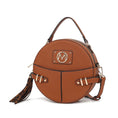 Load image into Gallery viewer, (cognac brown)Gayle Crossbody Round Handbag Purse by Mia k. - BagNook
