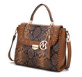 Load image into Gallery viewer, (cognac)Lilli Satchel Vegan Leather Handbag by Mia k - BagNook
