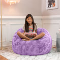 Load image into Gallery viewer, Jaxx Saxx 3 Ft Bean Bag Chair - Faux Fur - Bellflower Purple - BagNook
