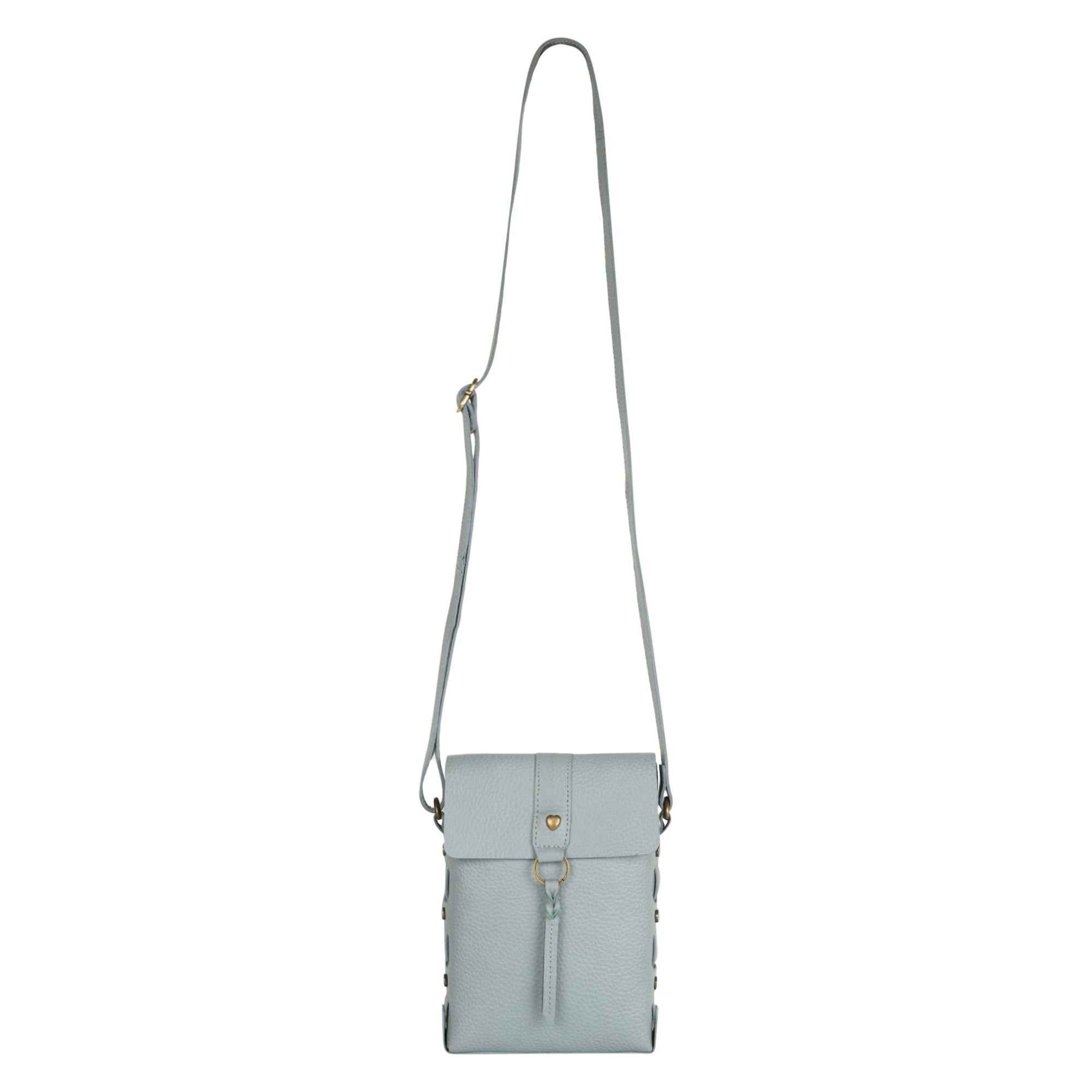 Jane Long Crossbody w/Top Flap & Tassel - Cool Grey - BagNook