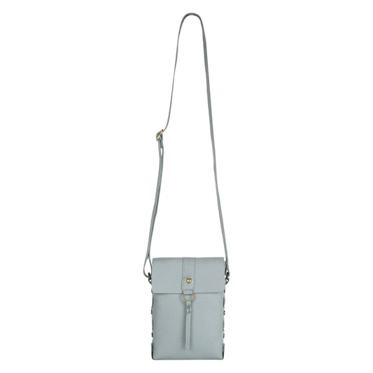 Jane Long Crossbody w/Top Flap & Tassel - Cool Grey - BagNook