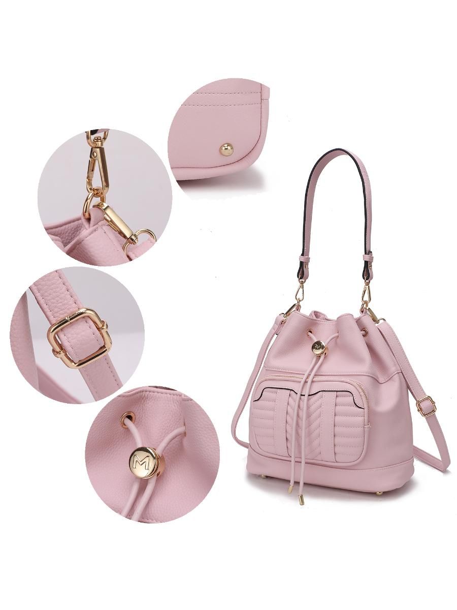 (pink)Ryder Shoulder Bag with Wallet by Mia k - BagNook